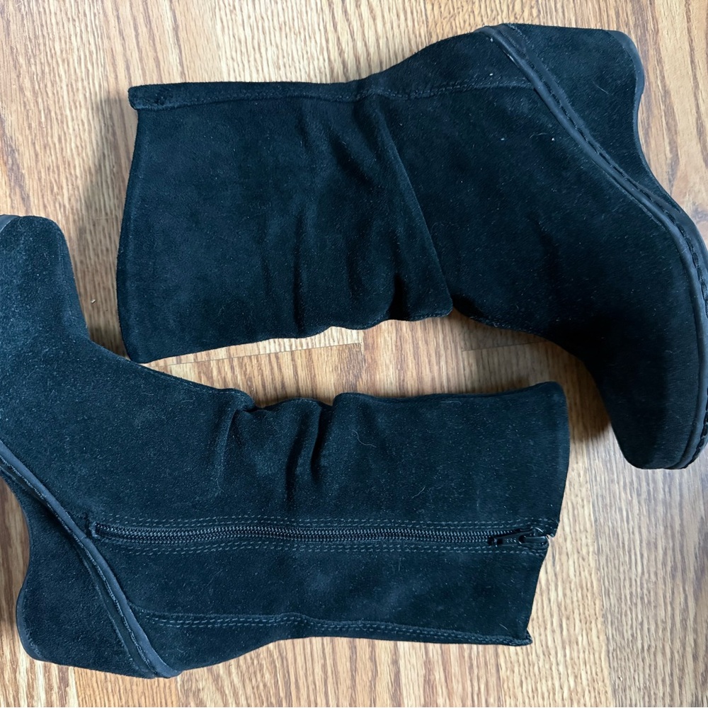 Strictly Comfort Black Suede Boot with Wedge Heel Women’s size 7.5